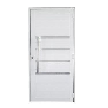 Imagem de Porta de Alumínio Lambril Branco com Puxador e Friso Linha 30 - DC, Di