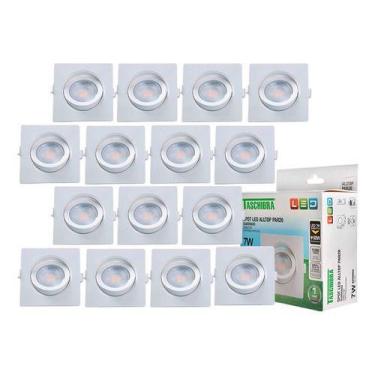 Imagem de Kit 15 Spot Led Par20 Embutir Quadrado Direcionável Bivolt 7w - Taschi