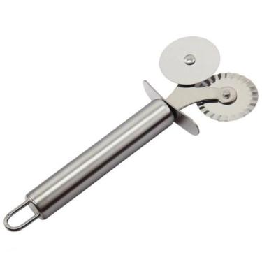 Imagem de Carretilha Dupla em Aço Inox Para Massa Pizza Pastel - DS LOJA