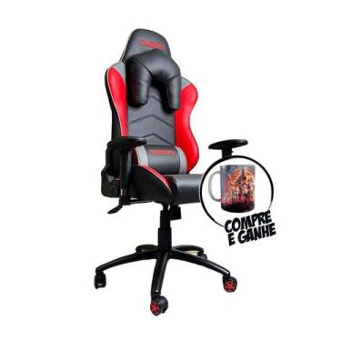 Imagem de Cadeira de Gamer Ergonômica Reclinável Cor Vermelho e Preto - Thargon