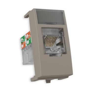 Imagem de Tomada Rede Informática RJ45 Cat6 Argila Sleek MarGirius, Argila