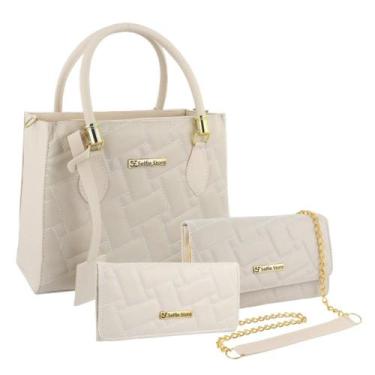 Imagem de Bolsa Feminina Grande Moda Casual + Bolsa Flap + Carteira - Selfie Sto