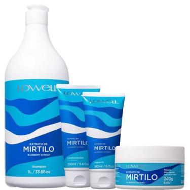 Imagem de Lowell Extrato de Mirtilo Shampoo 1L Condicionador 200ml Leave-in 180m