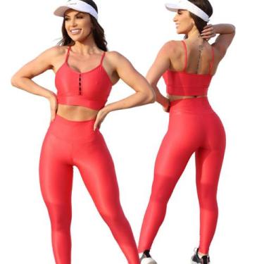 Imagem de Conjunto Fitness Calça Basica Compressão Cores em Poliamida - Leve Bea