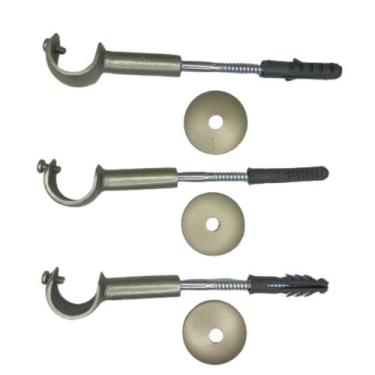 Imagem de Kit 3 suportes simples para varão comum 28mm - fosco/titânio - ART DEC