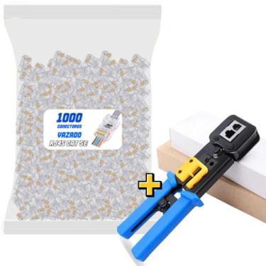 Imagem de Alicate de Crimpar RJ45 Cat5e Cat6 + Pacote Conector RJ45 Cat5e Gigabi