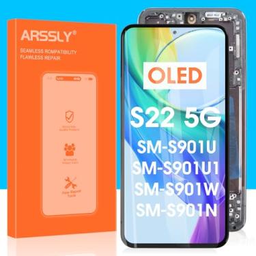 Imagem de Tela de substituição AMOLED para Samsung Galaxy S22 5G LCD - para Samsung S22 SM-S901 SM-S901B SM-S901U Tela LCD Touch Screen Digitalizador Assembléia com moldura (versão dos EUA) (preto)