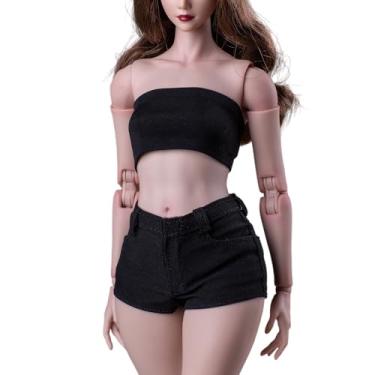 Imagem de 1/6 Scale Female Clothes,Female Elastic Shorts Hot Pants Clothing for 12inch PH TBL JO Worldbox Action Figure Body (Black)