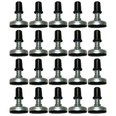 Imagem de (20pçs) Sapata, Pé Nivelador C/ Bucha 13mm Rosca 3/8 X 25mm - ABCMAIOR