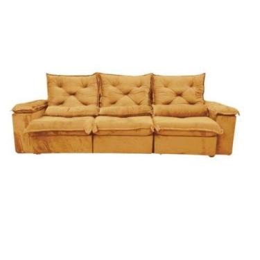 Imagem de Sofá Porto Madero 5 Lugares Retrátil e Reclinável 270cm Tecido Veludo 