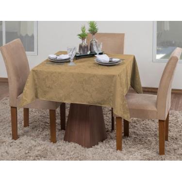 Imagem de Toalha De Mesa Quadrada Sala Jantar Jacquard 4 Lugares - Actual Decor,