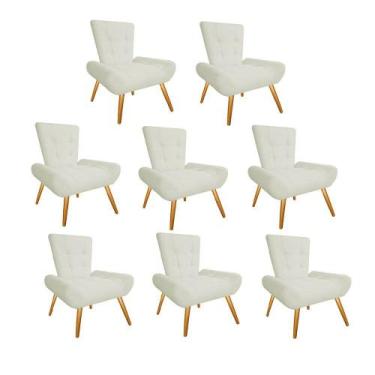 Imagem de Kit 08 Poltrona Cadeira Decorativa Nani Sala de Estar Recepção Consult