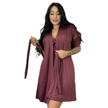 Imagem de Robe Roupão Kimono Feminino  Manga Curta com Rendas  030 - La Belle Ce