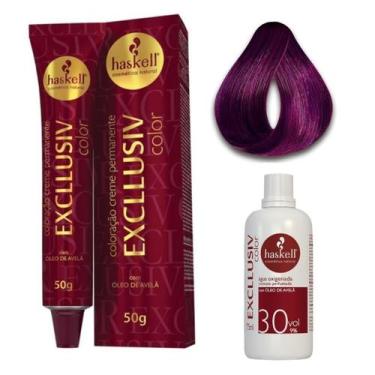 Imagem de Coloração Creme Haskell Excllusiv Color 8.26 Marsala + Ox 30