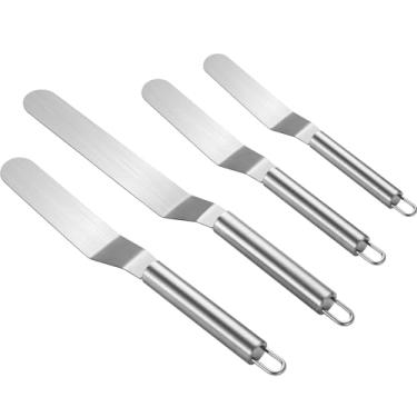 Imagem de "Espátula de bolo-3pcs / 4 pcs Espátula de revestimento de aço inoxidável premium, Espátula de bolo de decoração, para cozinhar em casa" (6 polegadas + 8 polegadas + 10 polegadas + 12 polegadas)