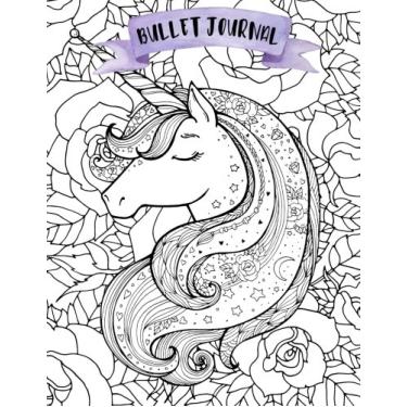 Imagem de Bullet Journal: A4 - Licorne - 160 pages - couverture souple "glossy" - Pointillés - Dot point, bullet journal, dot grid, planner, planning, organizer, journal, Licornes, Bujo
