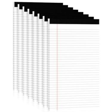 Imagem de Blocos legais 21 x 35 cm, pacote com 8 blocos de papel branco 21 x 35 cm, bloco de caderno pautado largo, blocos forrados de papel para escrita, blocos brancos 21 x 35, dupla face, suporte de papelão,