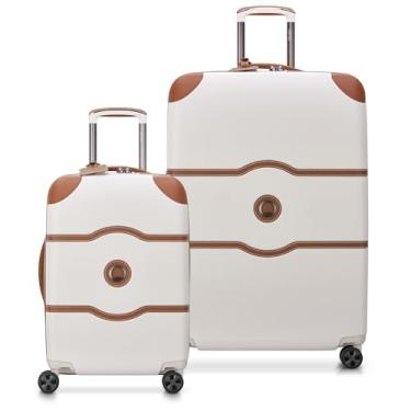 Imagem de DELSEY Paris Mochila Chatelet Hardside com rodas giratórias, branco champanhe, conjunto de 2 peças 21/28, Champanhe branco, 2 Piece Set 21/28, Mochila Chatelet Hardside com rodas giratórias
