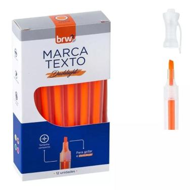 Imagem de Caneta Marca Texto Dashlight Brw Caixa Com 12Un Cor Laranja