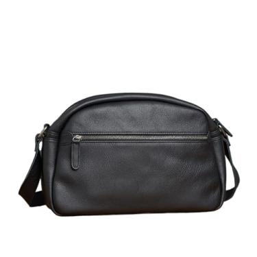 Imagem de Bolsa mensageiro de couro genuíno masculina bolsa de ombro de couro para homens retro pequena bolsa crossbody para homens