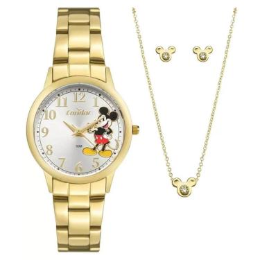 Imagem de Relógio Condor Feminino Ref: Co2035ngs/k4k Dourado Mickey + Semijoia