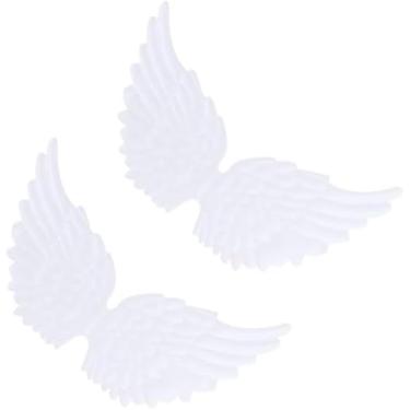 Imagem de 2 peças de asas de borboleta brancas para artesanato, enfeites de pomba, asas de artesanato, mochilas para meninas, aplique costurado, presentes para crianças, acabamento em adesivos de ferro