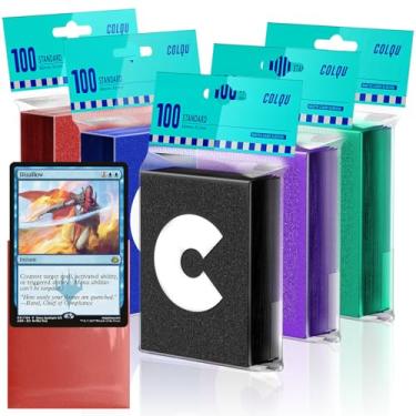 Imagem de 500ct Matte Card Sleeves, 5 Colors Magic Card Sleeves, MTG TCG Deck Sleeve for Trading, Game Cards