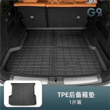 Imagem de Compatível com Xiaopeng G6 G9 Tapete de chão especial Tpe Tapete de porta-malas à prova d'água ecológico Tapete de carro de camada dupla Tapete de pé Xpeng(Trunk mat B)