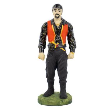 Imagem de Escultura Cigano Preto e Vermelho 15 cm em Resina - Lua Mística - 100%