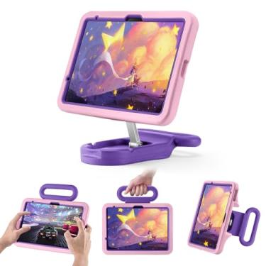 Imagem de Capa infantil para iPad (A16) 11ª/10ª geração 10,9 polegadas 2025/2022, capa com alça à prova de choque, capa à prova de quedas para crianças para iPad Air 11 (M3/M2) 2025, suporte ajustável para