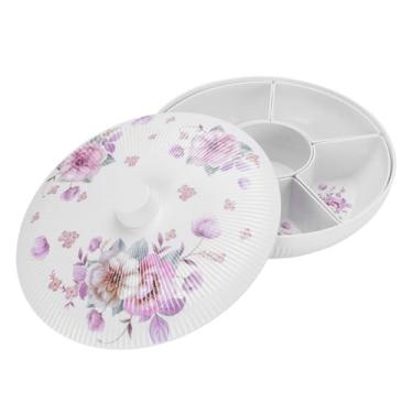 Imagem de Bandeja de Servir Lanche, Espaço de Zoneamento Preciso Economizando 6 Compartimentos Redondos de Armazenamento de Alimentos de Plástico na Mesa de café da Sala, Festa Em Família,