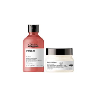 Imagem de Kit L'Oréal Inforcer Shampoo 300ml + Metal Detox Máscara 250g