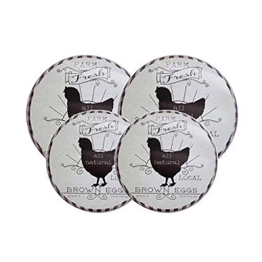 Imagem de Farm Fresh Rooster Redondo Electric Stove/Range Burner Kover - Conjunto de 4