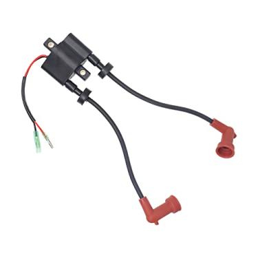 Imagem de Bobina de ignição 697-85570-11-00 para motores Yamaha F9.9, 13,5, 15, 20, 25HP 40HP (2 ou 4 tempos) substituição de bobina de ignição externa 6F5-85570-10, 6F5-85570-11, 6F5-85570-11, 6F5-855-85570-11