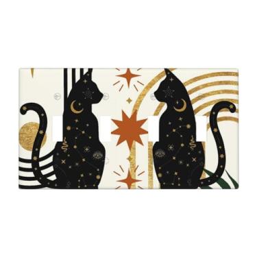 Imagem de Meados do Século Dourado Boho Gatinhos Animais de Estimação 4 Gang, Capa Decorativa, Quadriciclo, Placa Elétrica Decorativa para Cozinha, Casa, Celeiro, Quinta, Decoração, Grande