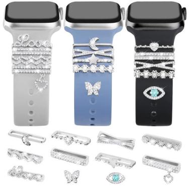 Imagem de Watch Charms JR.DM Super Bling com anéis decorativos para iWatch