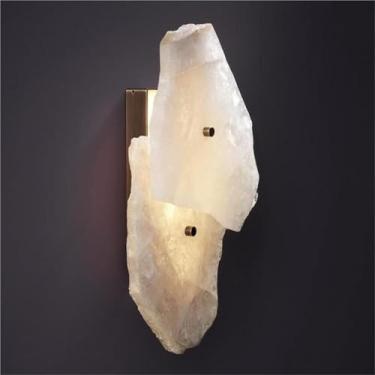 Imagem de Luminária de parede LED Stone 3000K, design geométrico nórdico, branco quente, com fiação interna, para sala de estar, banheiro, varanda, corredor (B)