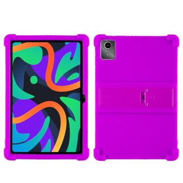 Imagem de QYiiD Capa para Lenovo Tab M11/Tab K11 LTE 11 polegadas 2024 TB330FU, capa protetora de silicone leve para crianças à prova de choque macio para Lenovo K11/Xiaoxin Pad 2024, roxa