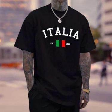 Imagem de Camisa Masculina Slim T-Shirt Estampada Lançamento Moda 2025 - loja di