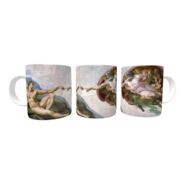 Imagem de Caneca Porcelana Obras Primas Michelangelo A Criação De Adão - Villa C