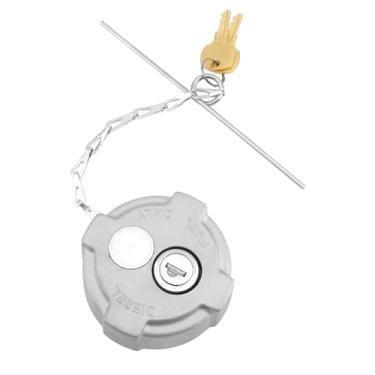 Imagem de Tampa de combustível diesel com trava de 6,5 cm compatível com caminhões semi baú pequenos Freightliner M2 2002, substituição # FTA-C-13, com corrente de segurança de anel de vedação de borracha e 2 chaves