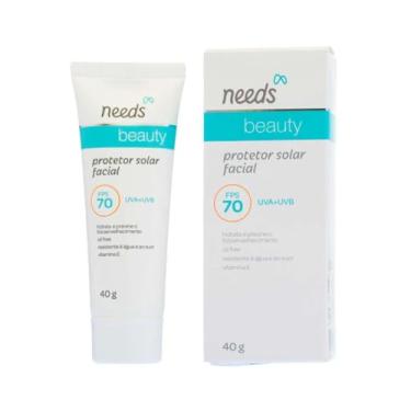 Imagem de Needs Beauty Protetor Solar Facial FPS 70, UVA+UVB, Oil Free, com Vitamina E, 40g