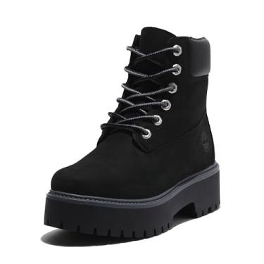 Imagem de Timberland Sapato feminino Stone Street 15 cm com cadarço impermeável, Jet Black-new 2024, 34