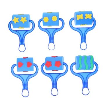 Imagem de 6 Unidades Escova De Rolo Infantil Rolo De Pintura Escova Criança Rolo De Pintura De Esponja Rolo De Escova De Pintura Infantil Materiais De Arte Criança Pequena Espesso