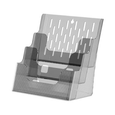 Imagem de WeiLaiKeQi Organizador de arquivo de parede, porta-revistas, suporte multifuncional para organização de documentos, organizador de mesa para livros, cartões, Cinza