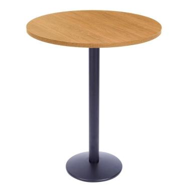 Imagem de Mesa Bistrô Zeta Ferro Preto 111,50 Cm Alt Base Disco Tampo Mdp Redondo 60 Cm Larg X 2,50 Cm Samba