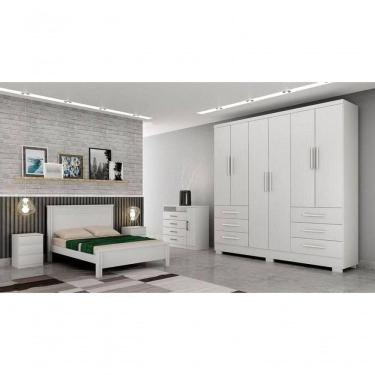 Imagem de Guarda Roupa Solteiro Com Pés 6 Portas 6 Gavetas - Encant-branco - Móveis Horizonte