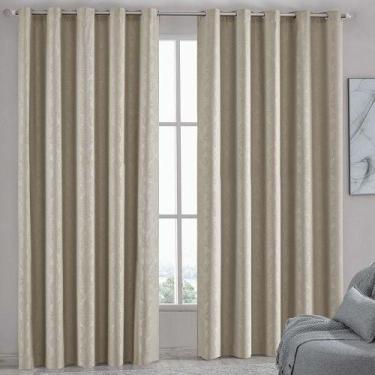 Imagem de Cortina Iza Jacquard Estampado Floral 3,00x2,60m Sala Quarto Varão 3m 