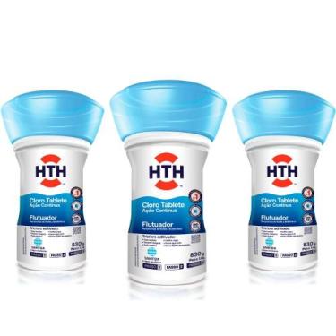 Imagem de Kit Três Unidades De Cloro Flutuador Advanced 830g HTH