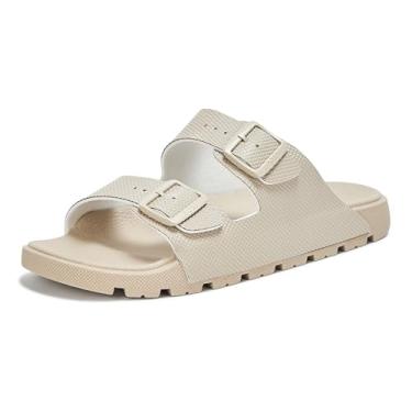 Imagem de BOSS Sandália masculina de borracha estruturada com tira dupla, Stone Whisper, 40